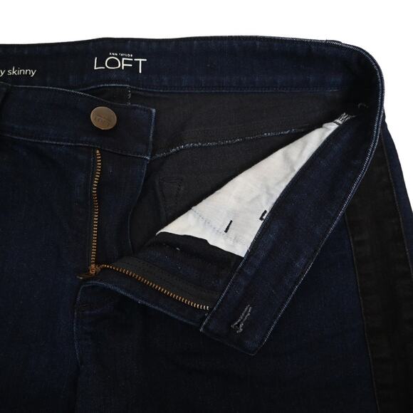 LOFT Womens 29 Curvy Skinny Black Side Stripe Jean - Picture 8 of 10